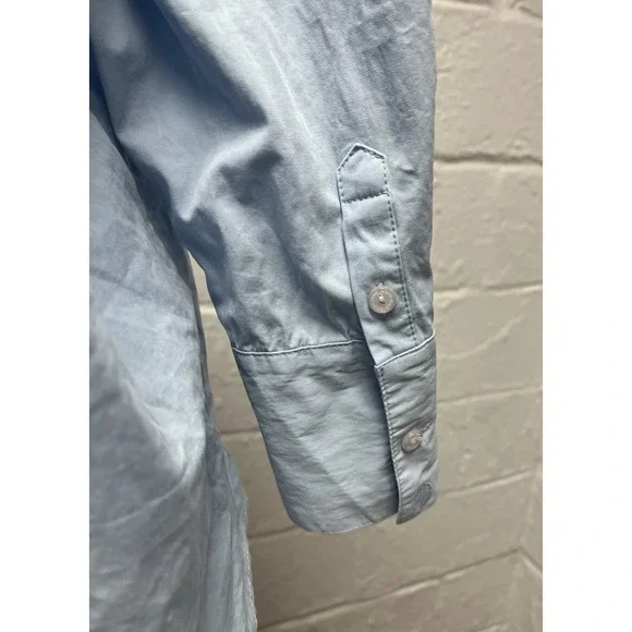 ANINE BING Mika Shirt Blue Medium Oversized Button Up Collar Drop Shoulder - Picture 8 of 12